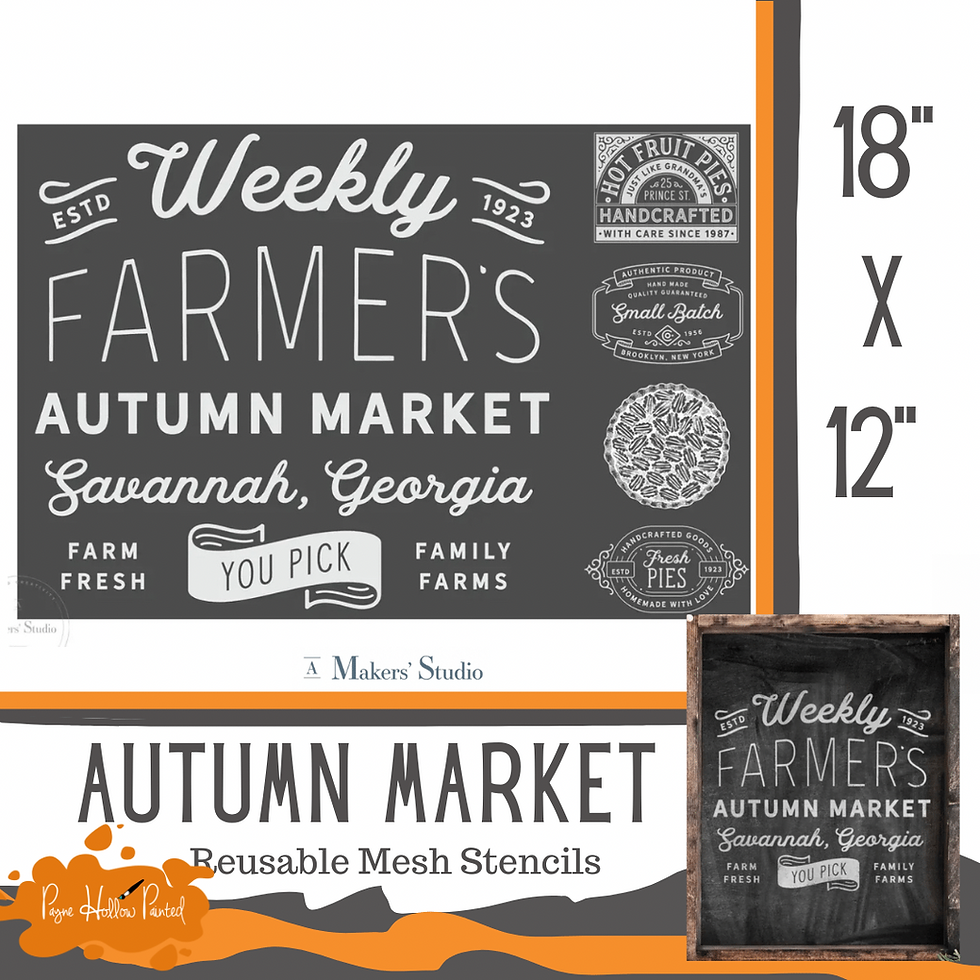 Thumbnail: AUTUMN MARKET 18” x 12”  A Maker’s Studio Reusable Mesh Stencil 