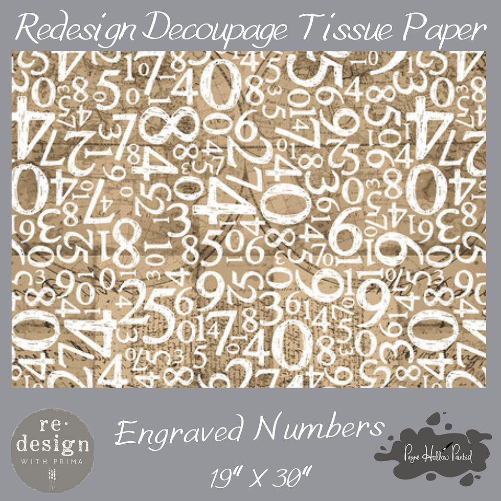 Thumbnail: ENGRAVED NUMBERS • Fiber Paper • Redesign With Prima Decoupage Paper