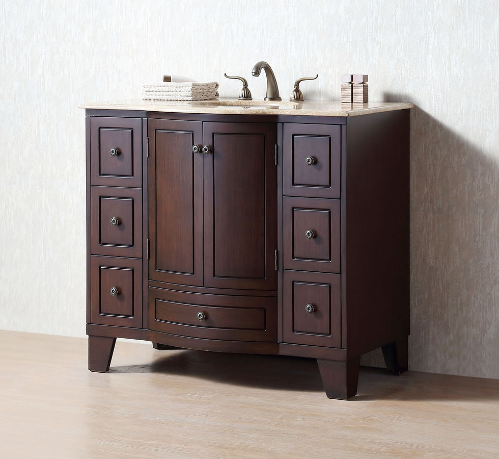 Thumbnail: 40" Grand Cheswick Single Sink Vanity with Travertine Marble Top