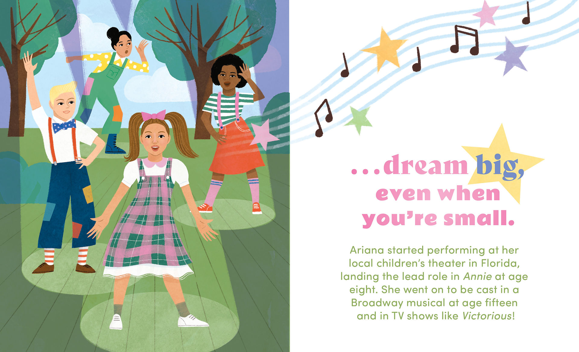page from book "Spotlight On Ariana Grande"