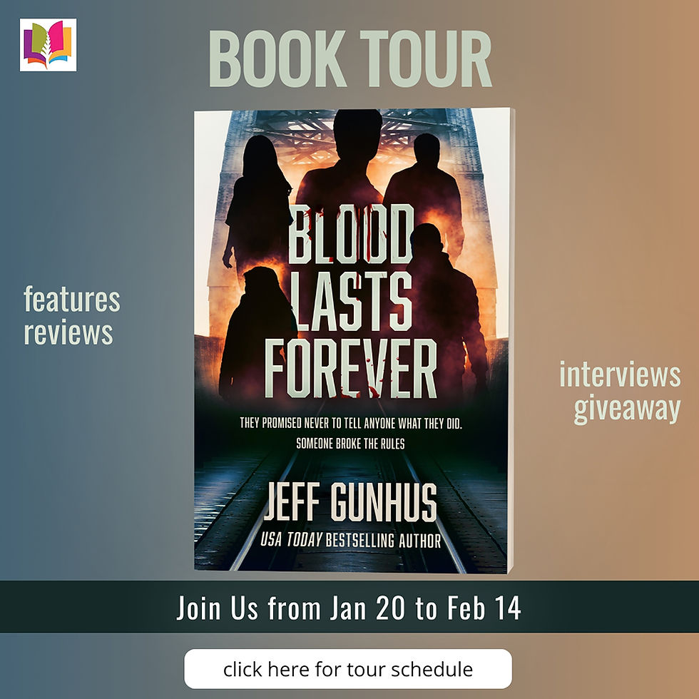 Book Banner "Blood Lasts Forever" by Jeff Gunhus