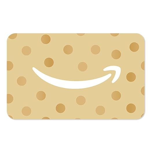 Amazon gift card with brown dots