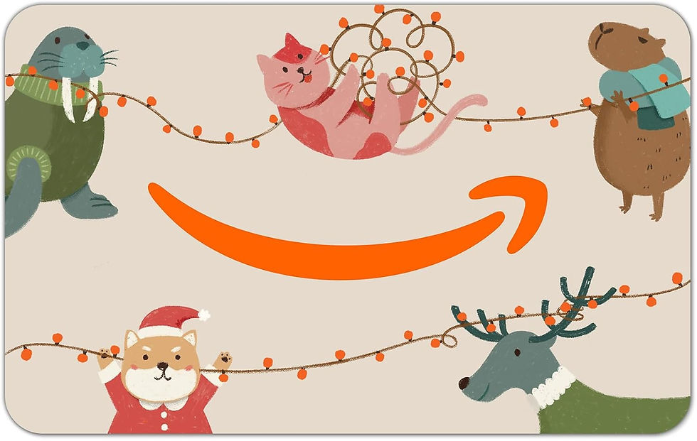 Amazon gift card with brown dots