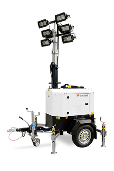 Mantis PRO RT-M lighting tower model with illuminated area up to 7000 sqm, available from Italtower, Piove di Sacco, Padua.