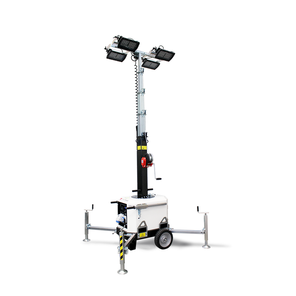 Towerloop EVO HT-M - Vielseitiger, leistungsstarker steckbarer Lichtmast für bis zu 4.300 qm Beleuchtungsfläche, ideal für wirtschaftliche und leicht zu transportierende Lösungen, hergestellt von Italtower Piove di Sacco, Padova, Italien.