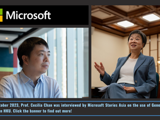 18th October 2023 – Prof. Cecilia Chan was interviewed by Microsoft Stories Asia on the use of GenAI in HKU