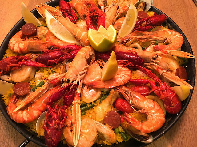 Pan paella decadente afhalen bij La Comida uit Zoersel