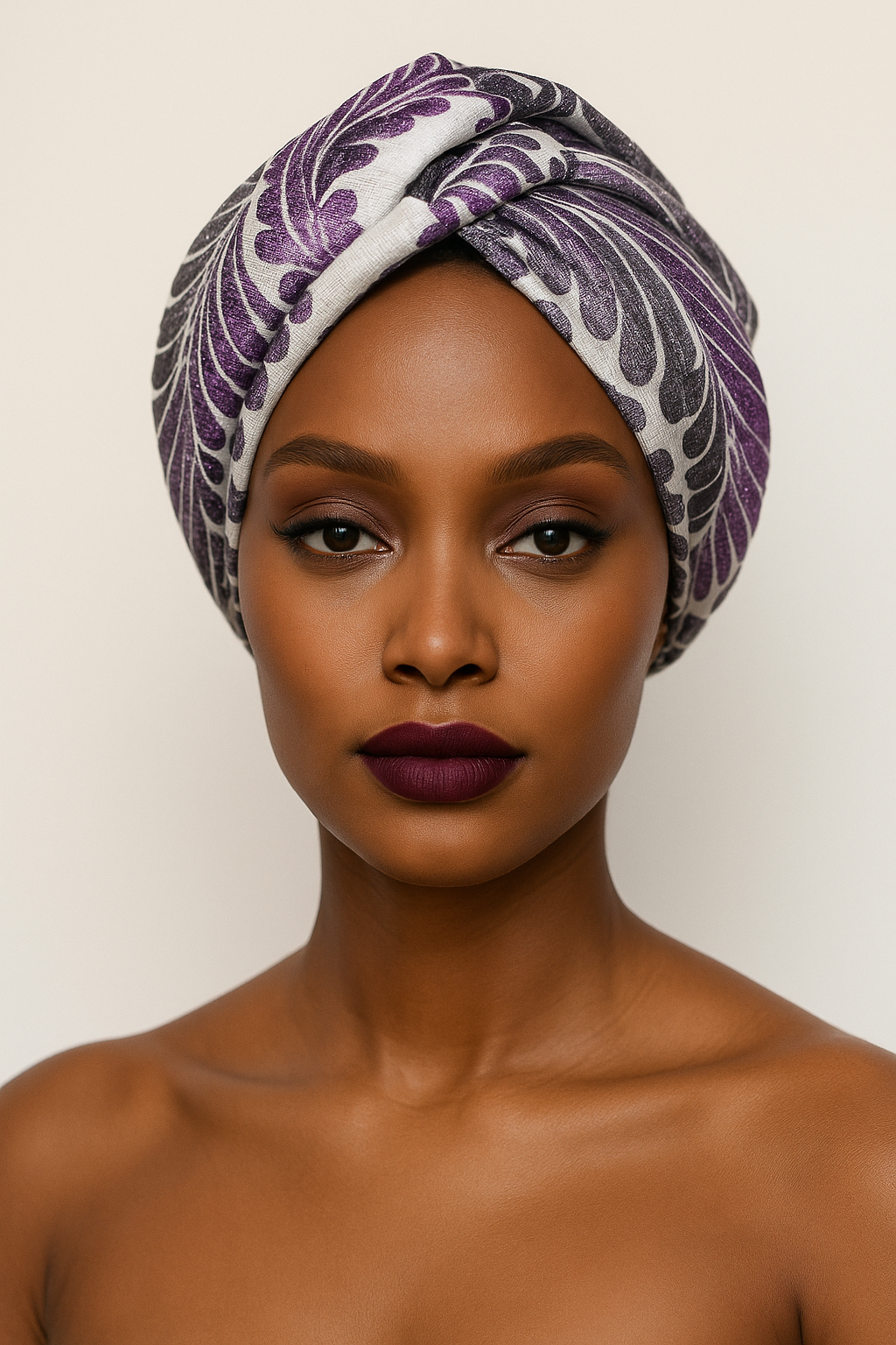 Brocade No-Tie Turban Wrap (Lined)
