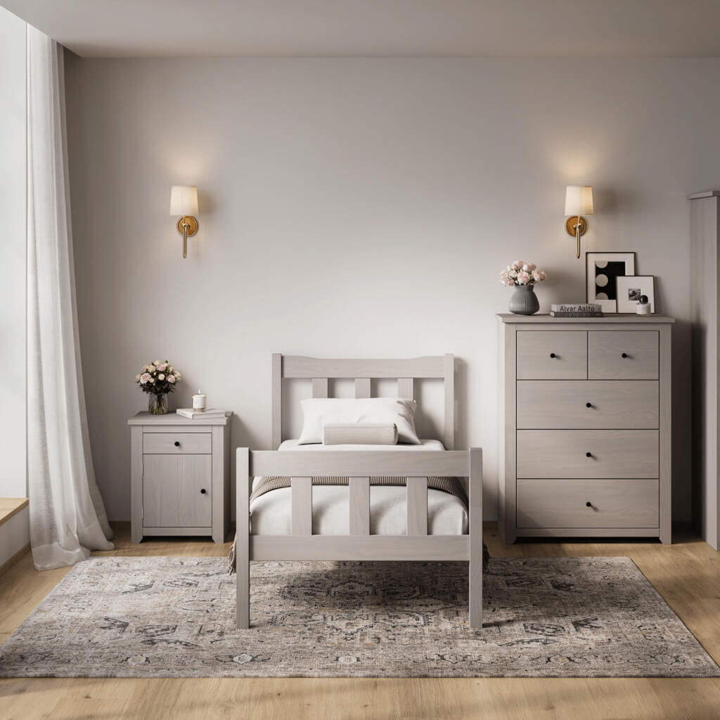 Havana Grey Wooden Bedframe