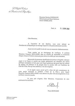President Francois Hollande letter.jpg