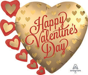 24 inch Valentine's Day Pretty Gold Hearts
