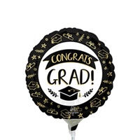 9 inch Sketched Congrats GRAD Foil Balloon