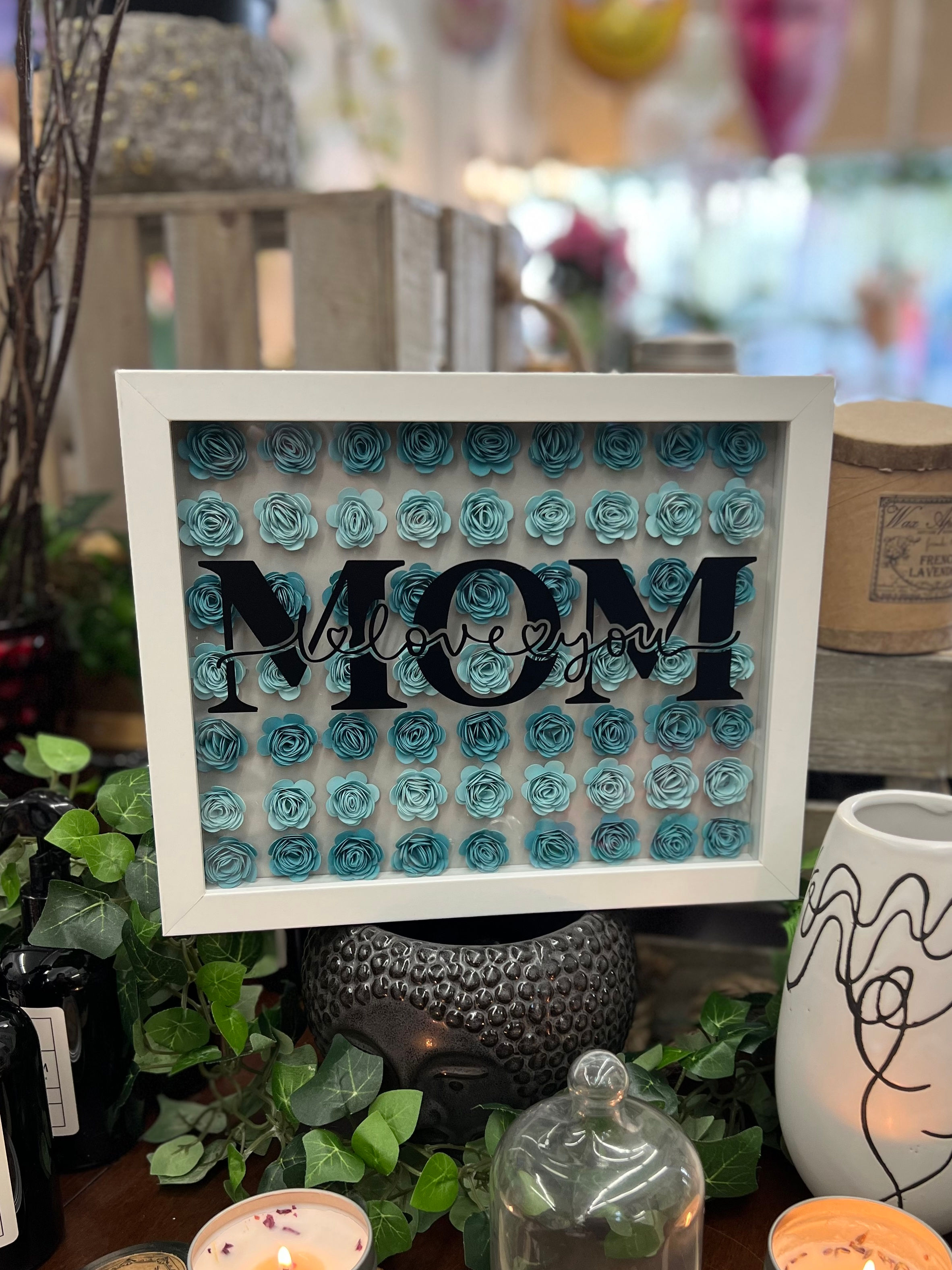 I Love You Mom Floral Frame