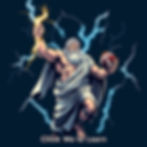 zeus with lightning bolts with caption Click Me to Learn holding a lighning bolt with one