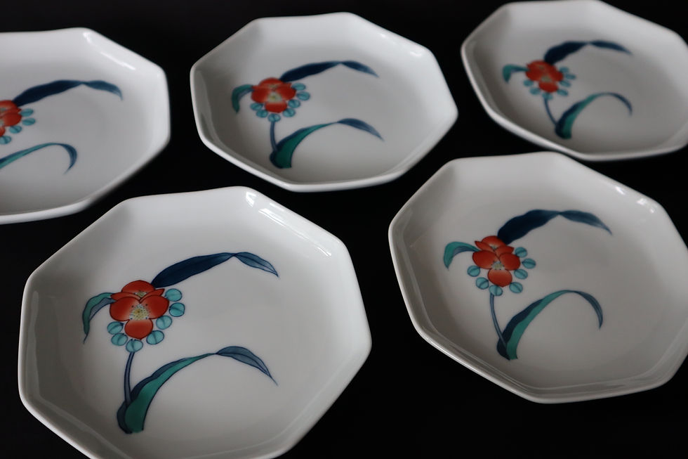 サムネイル： つゆ草八角銘々皿（5枚）