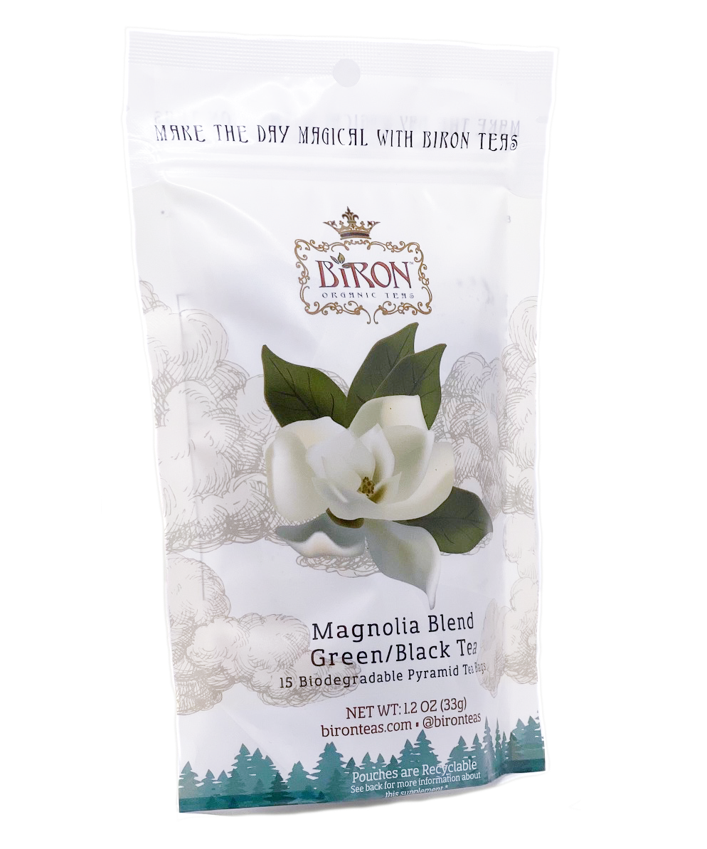 Magnolia Green Tea Blend -15 Biodegradable Pyramid Sachets