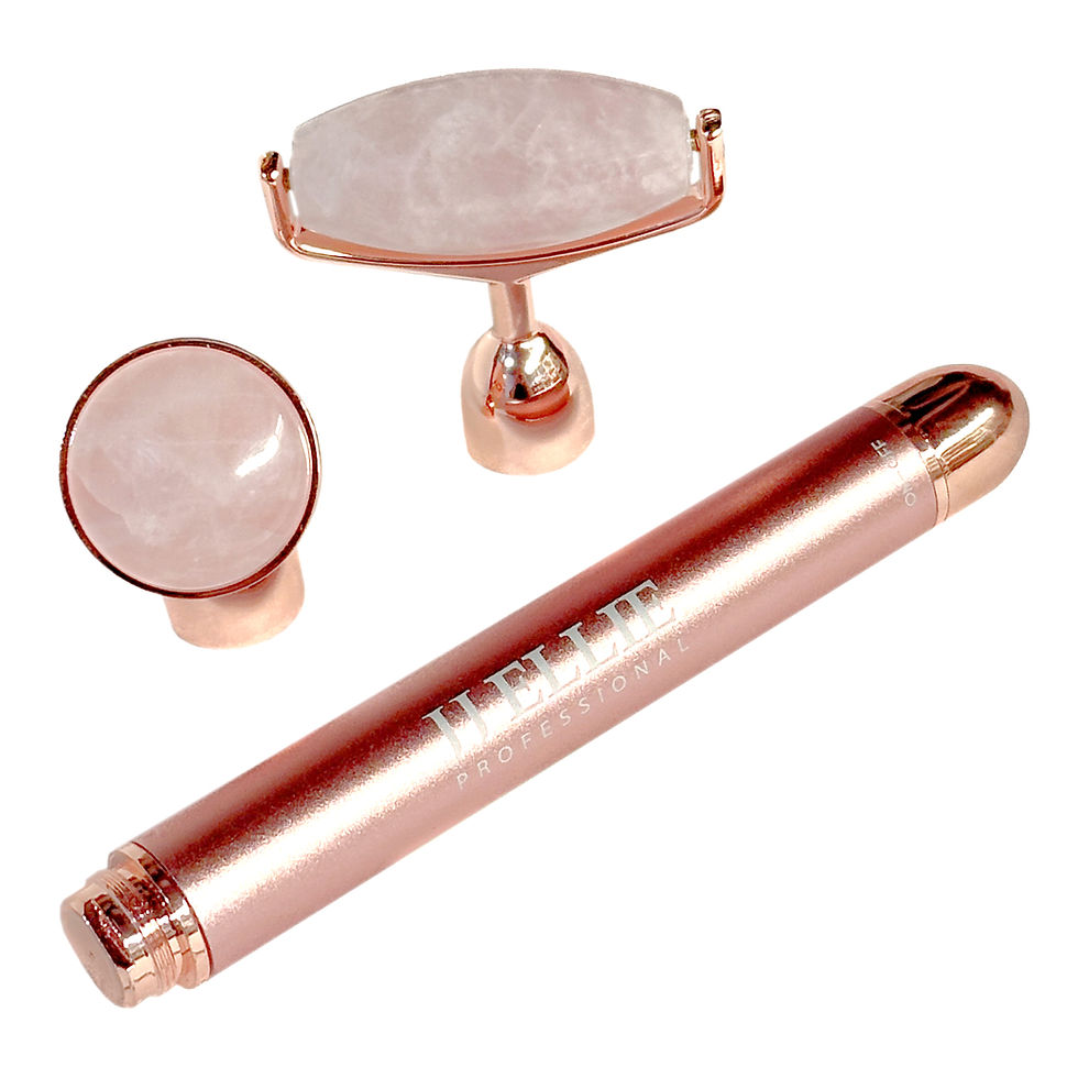 Thumbnail: Vibrating Rose Quartz Facial Roller + Eyebags Attachment