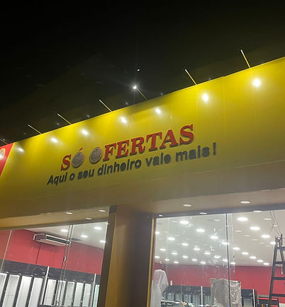 Fachada de Supermecado em Acm Amarelo-Bragança-Sp
