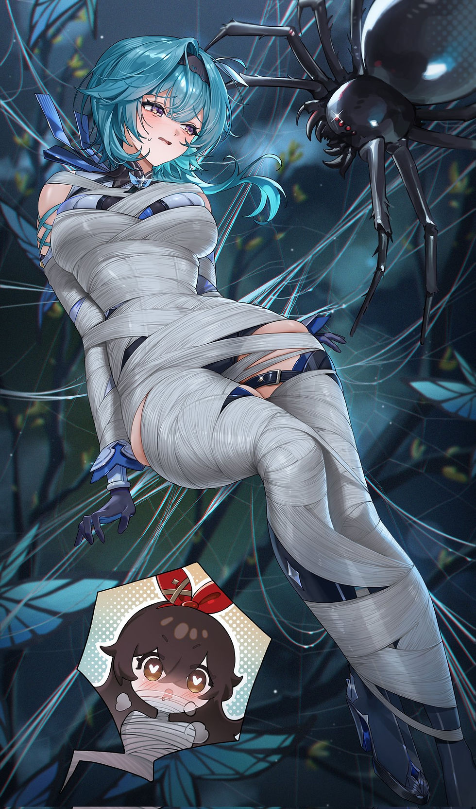 Barely fully covered her thigh highs, eh?