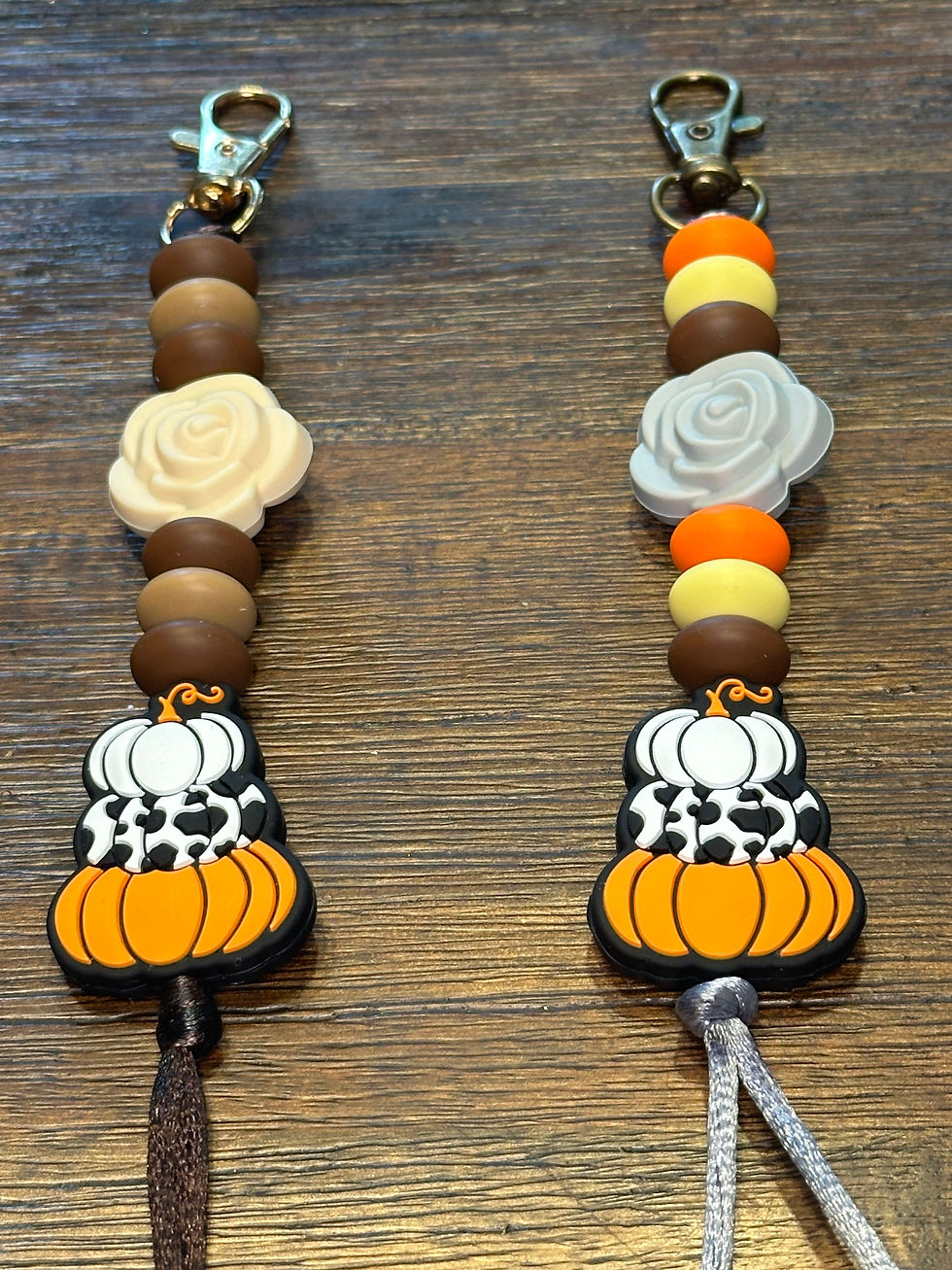Thumbnail: Fall Pumpkin/Rose Fidget Keychain
