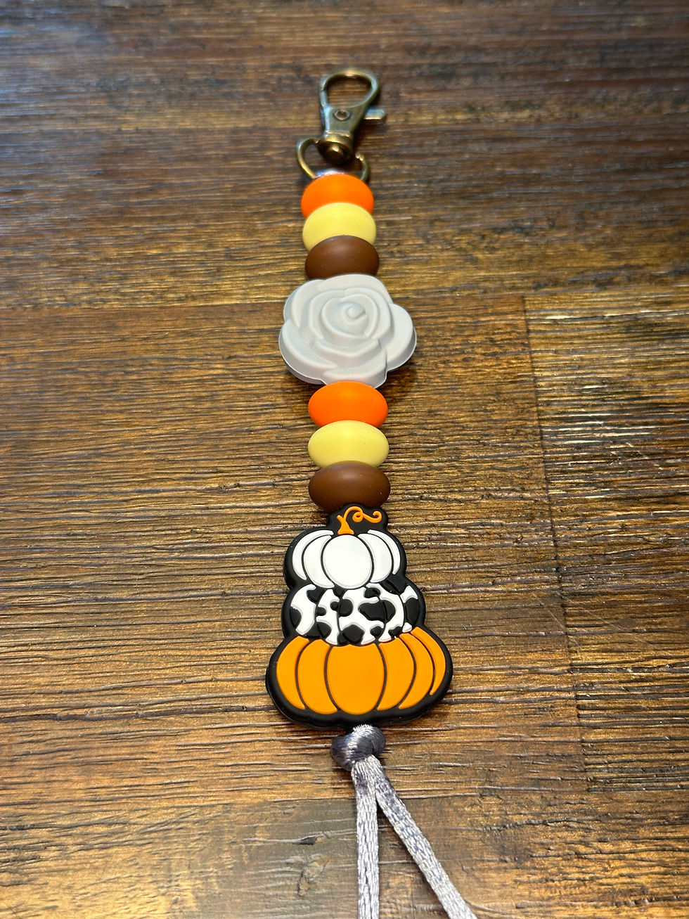 Thumbnail: Fall Pumpkin/Rose Fidget Keychain