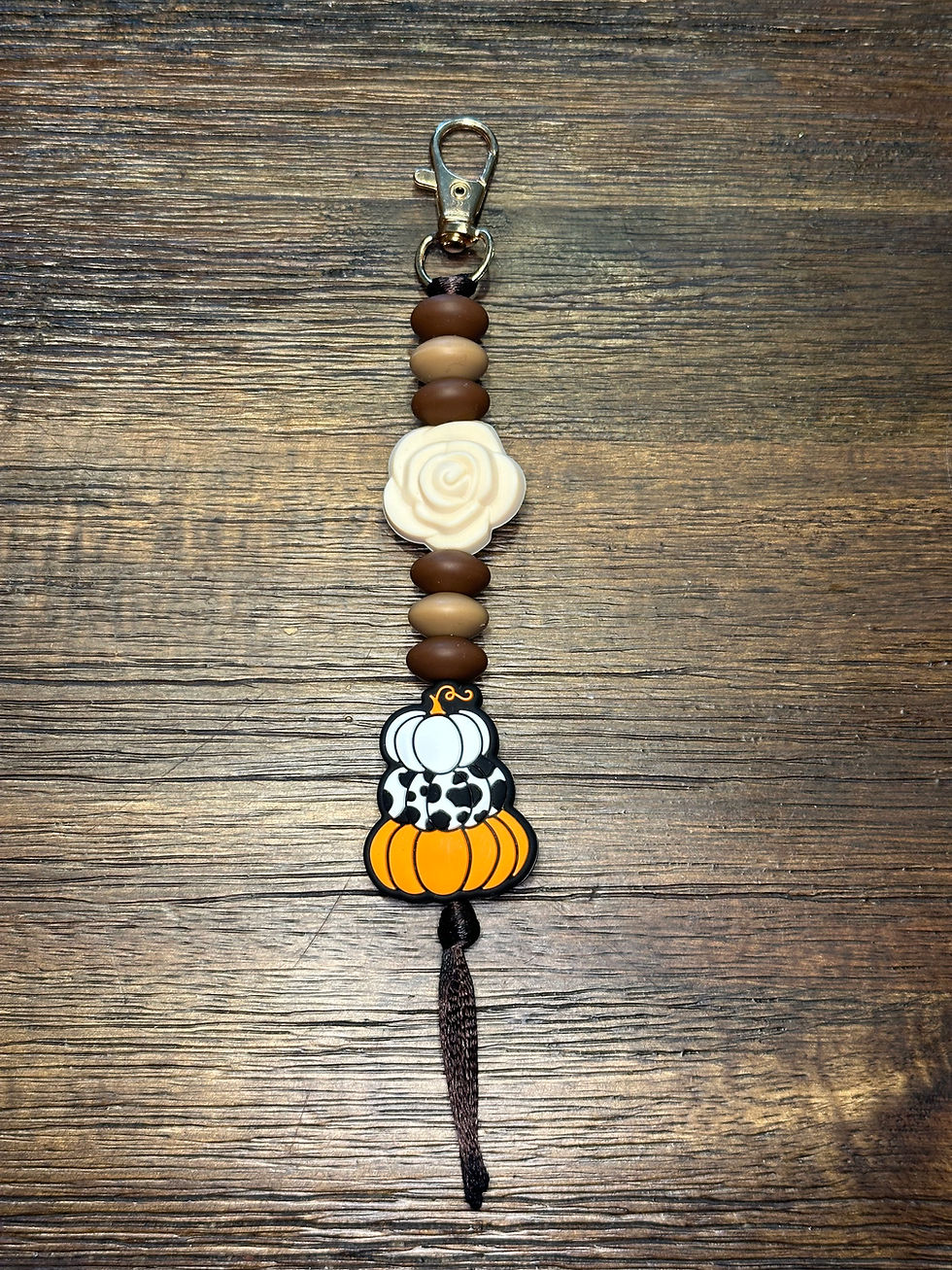 Thumbnail: Fall Pumpkin/Rose Fidget Keychain