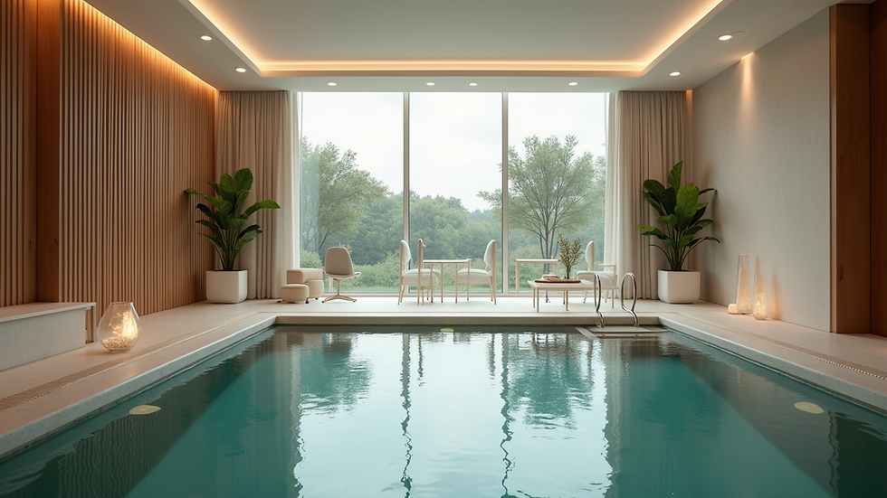 Vista de un spa moderno en Tampa con un ambiente relajante