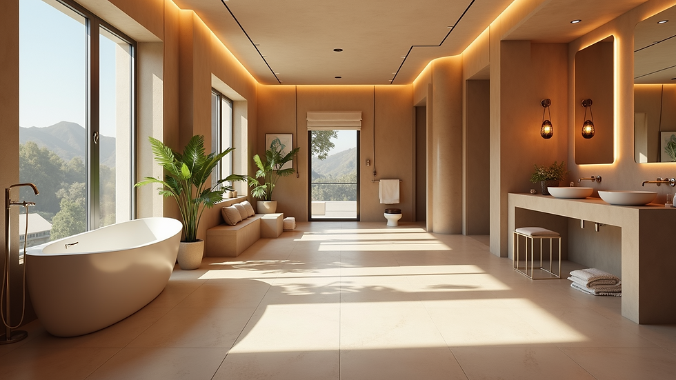 Vista de un salón de belleza moderno y acogedor