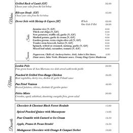 Orchid House A la Carte menu Page 2 available for lunch and dinner