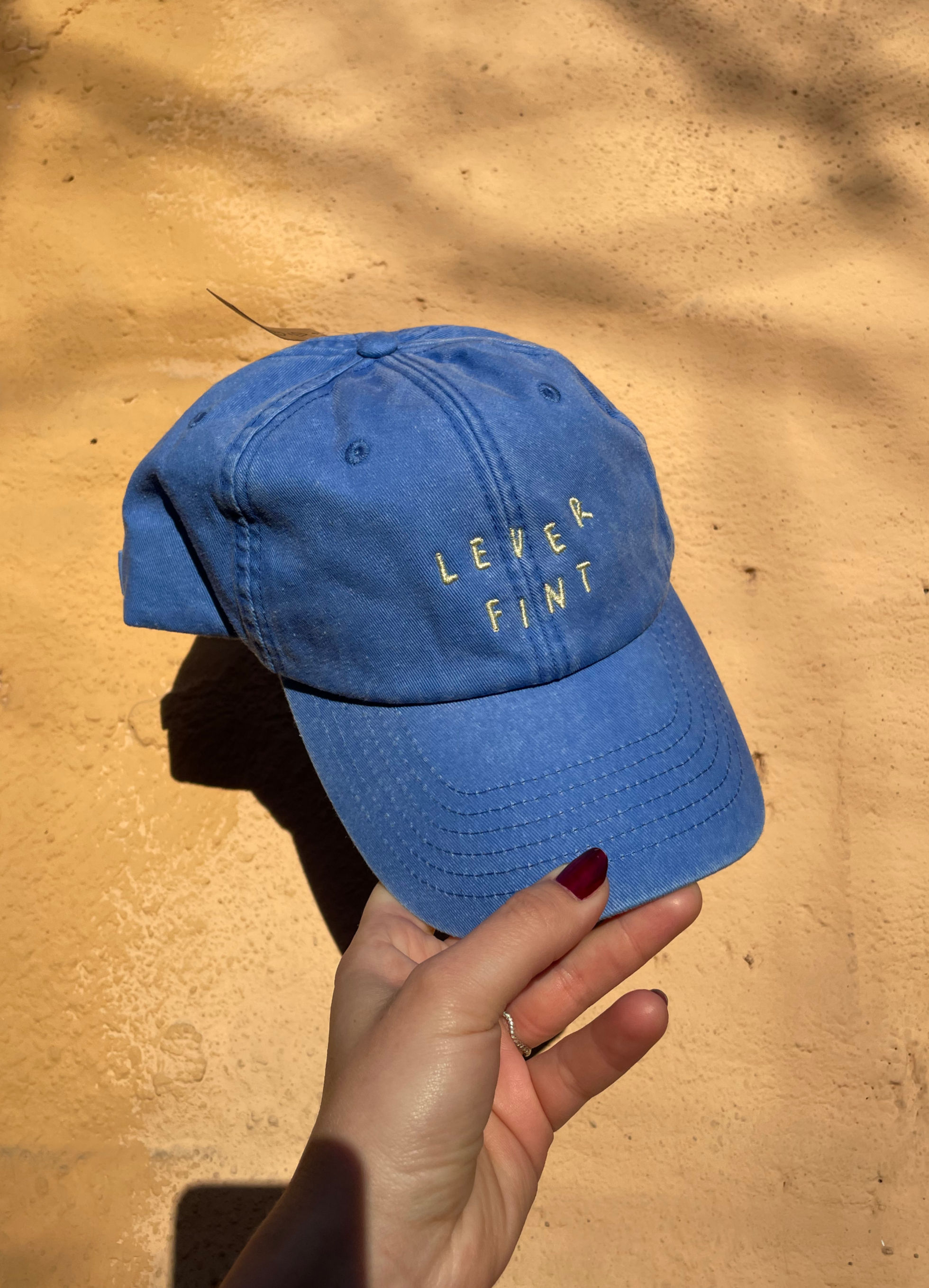 "Lever fint" caps blå