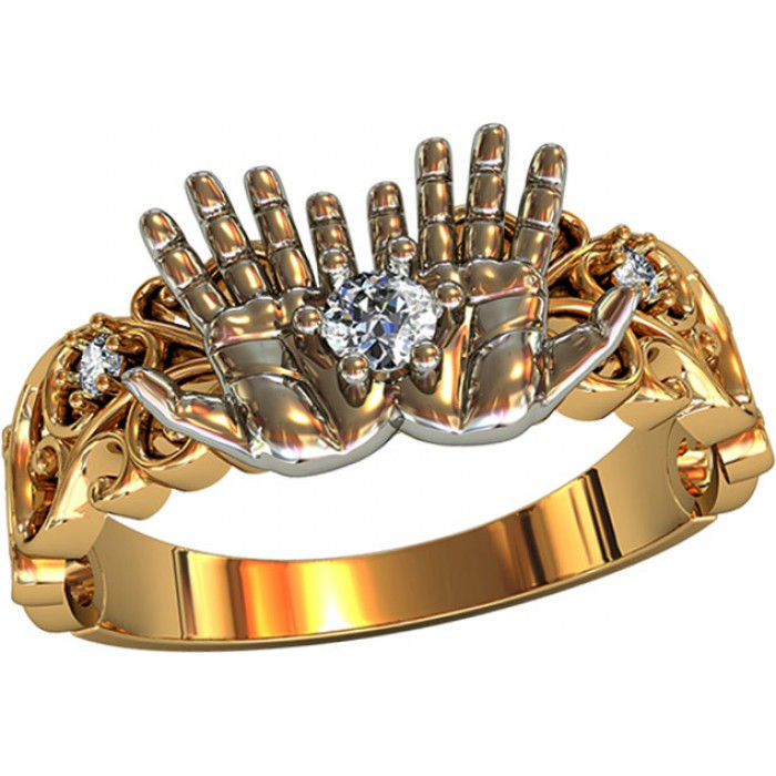 Pierścionek złoty z cyrkoniami JM 211 560