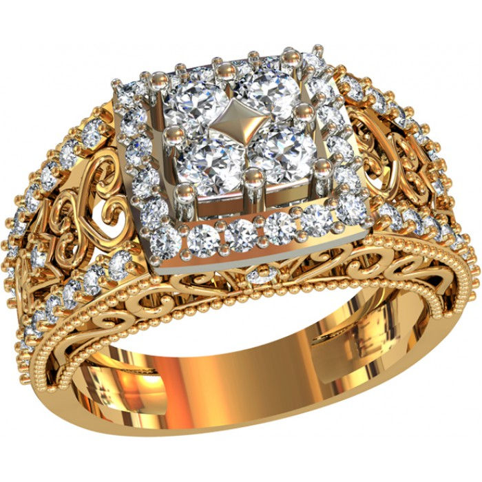 Pierścionek złoty z cyrkoniami JM 112 400