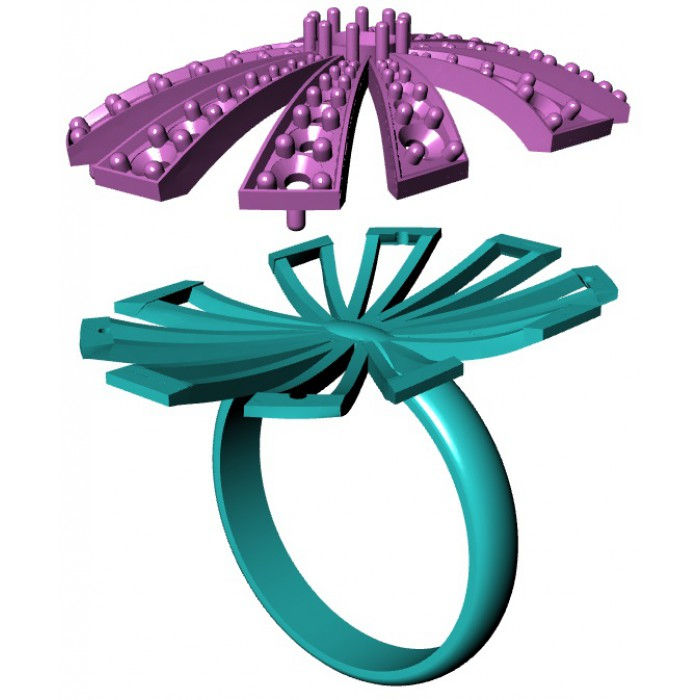 Miniatura: Pierścionek złoty z cyrkoniami JM 006 180