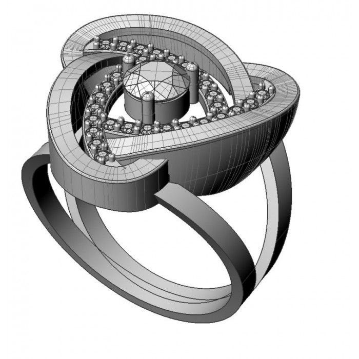 Прев'ю: Золота каблучка з цирконіями JM 113 450
