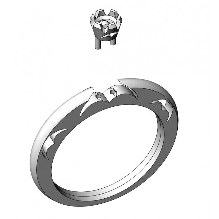 Прев'ю: Золота каблучка з цирконіями JM 211 340
