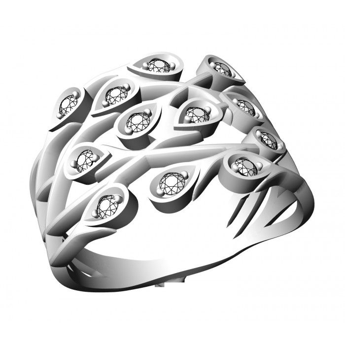 Прев'ю: Pierścionek złoty z cyrkoniami JM  210 860