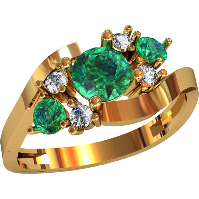 Pierścionek złoty z cyrkoniami JM 111 910