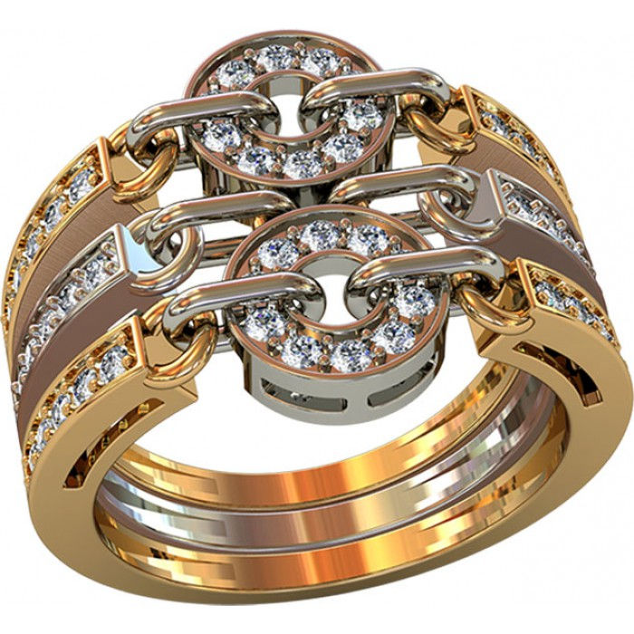 Pierścionek złoty z cyrkoniami JM 211 420