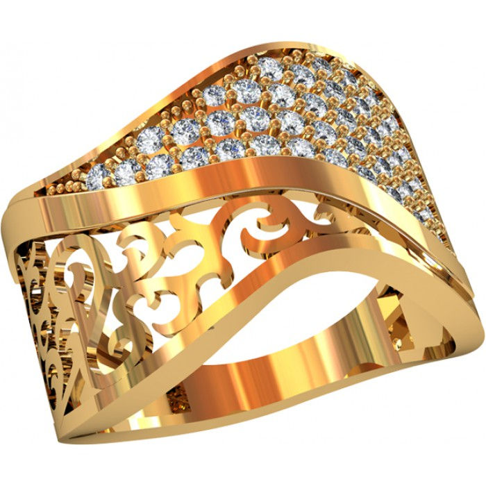 Pierścionek złoty z cyrkoniami JM 112 630