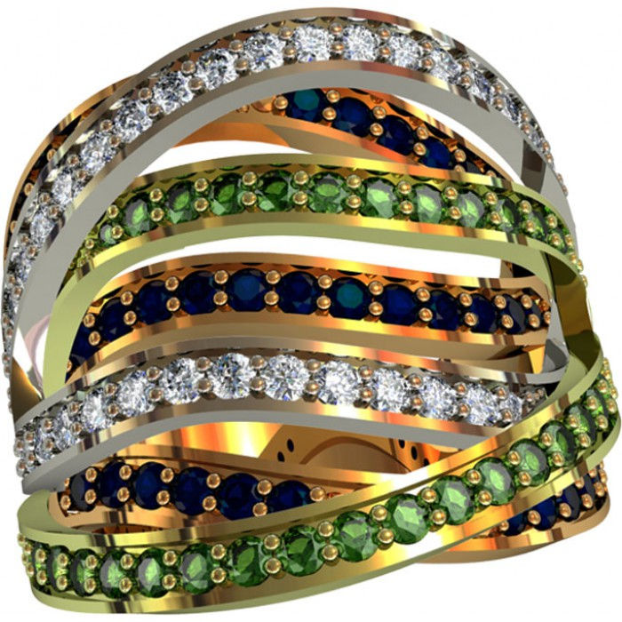 Pierścionek złoty z cyrkoniami JM 110 630