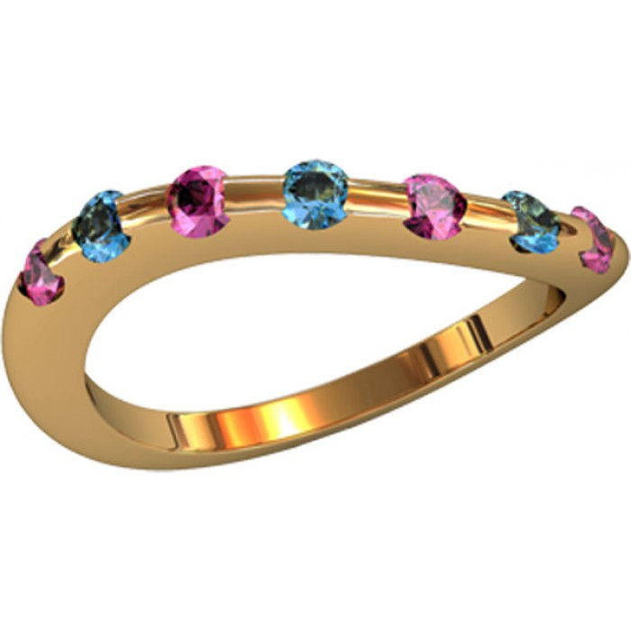 Pierścionek złoty z cyrkoniami JM 110 570