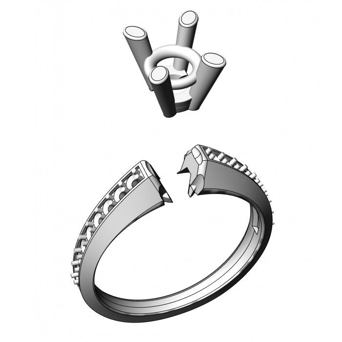 Miniatura: Pierścionek złoty z cyrkoniami JM  211 350