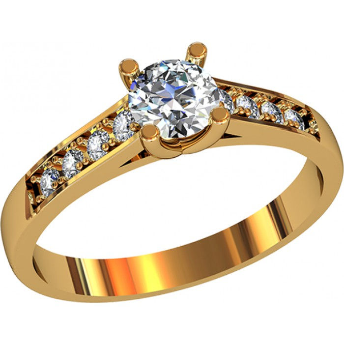 Pierścionek złoty z cyrkoniami JM 212 570