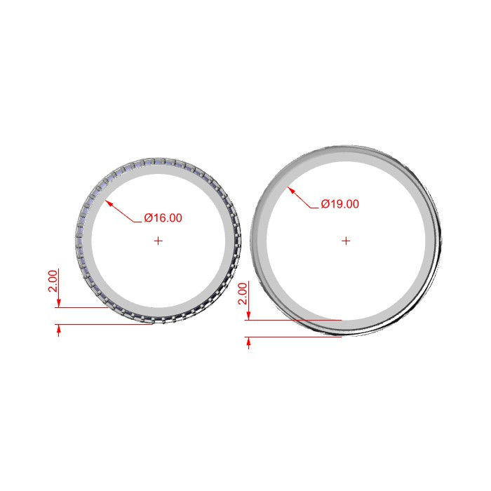 Miniatura: Obrączka ślubna JM 800 500