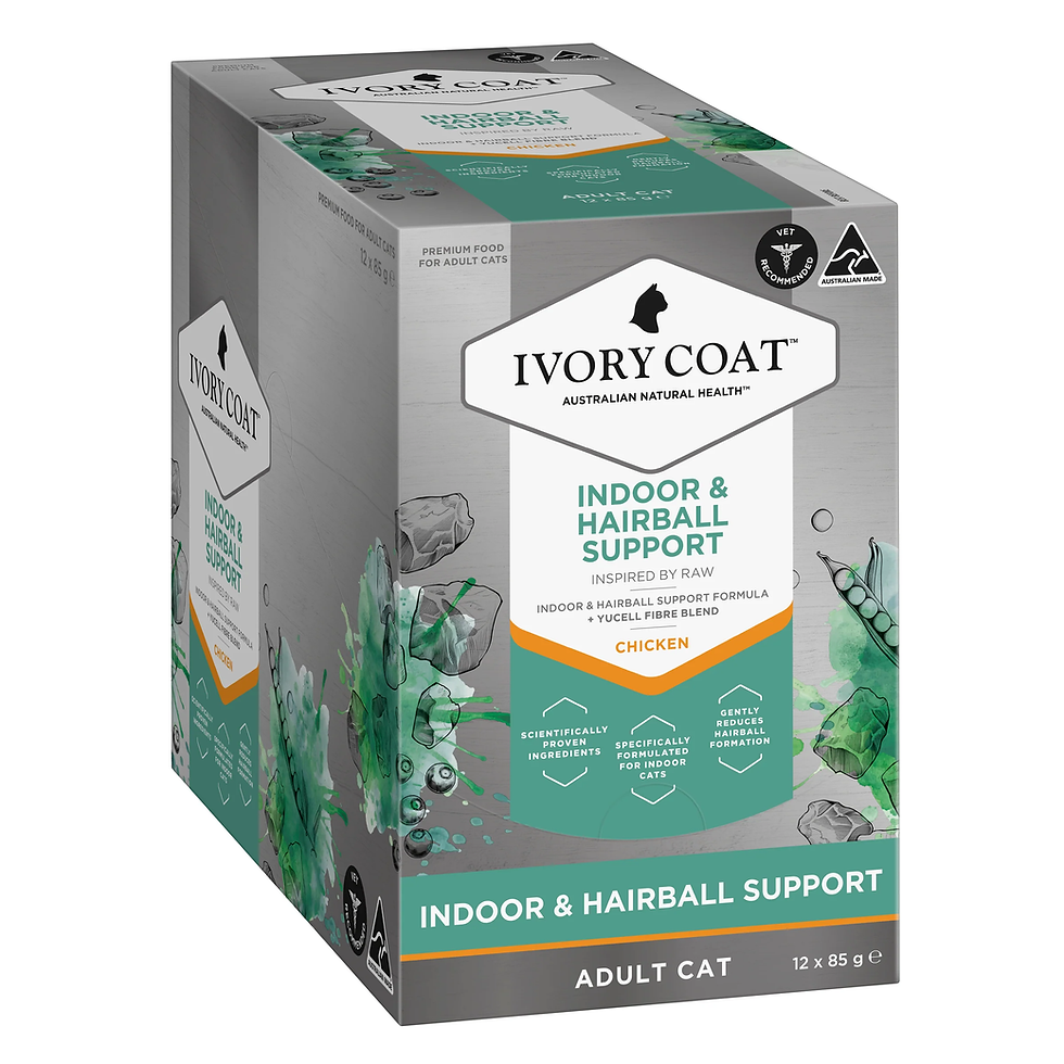 Ivory Coat Raw Indoor Hairball cat wet food box