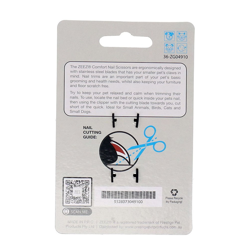 ZEEZ Comfort Pet Nail Scissors Small 8cm