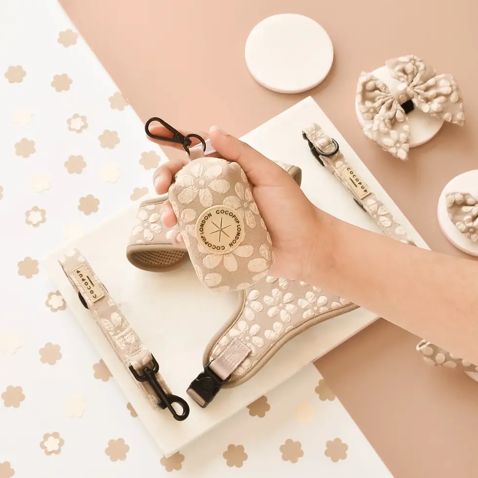 Cocopup London LUXE Poop Bag Holder Mocha Flower