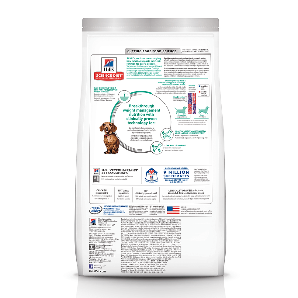 Hill’s Science Diet Adult Dog Perfect Weight Small & Mini Package