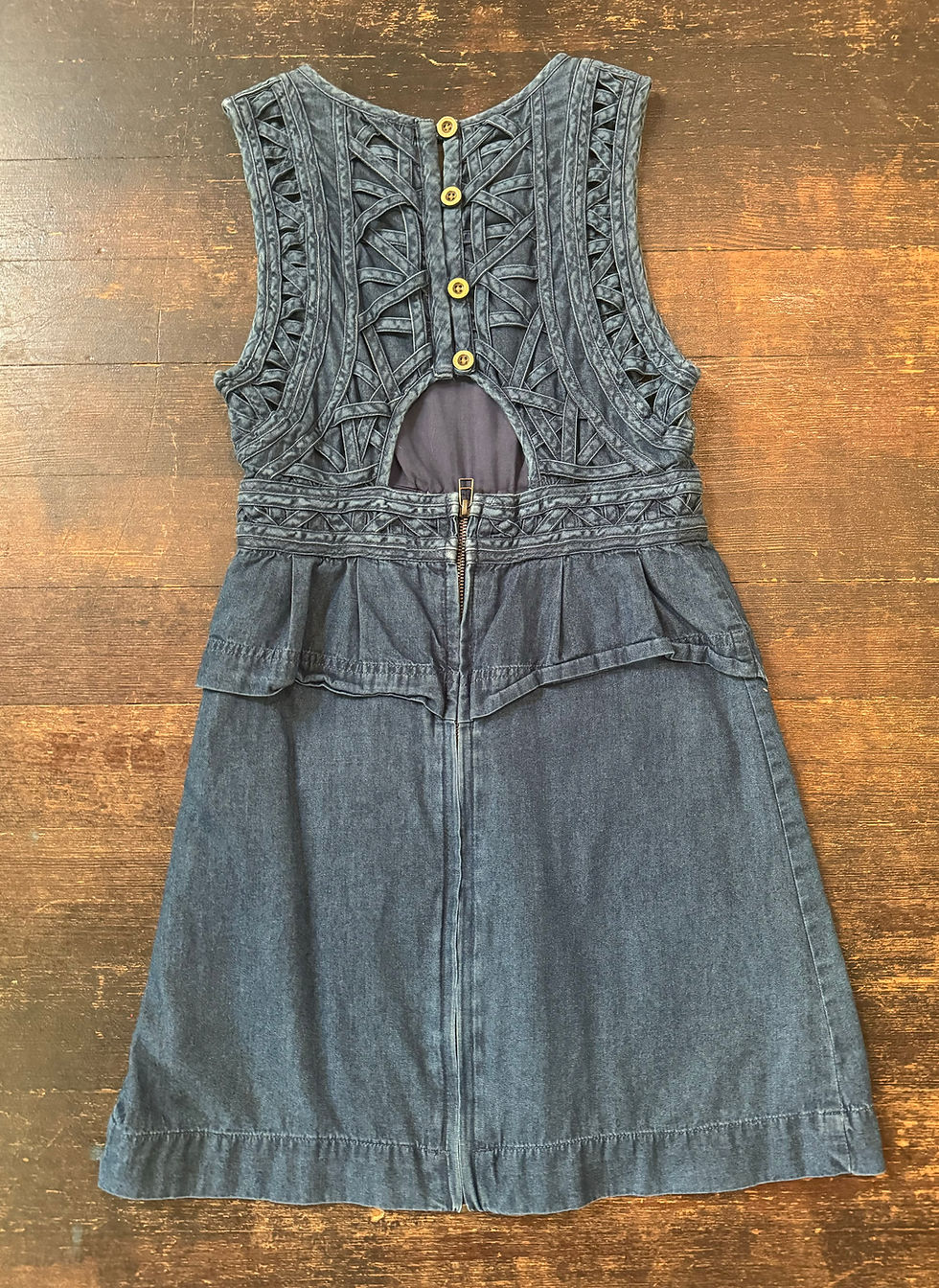 Thumbnail: Grateful Dead Hand Painted Medium Jerry Bear Jean Dress