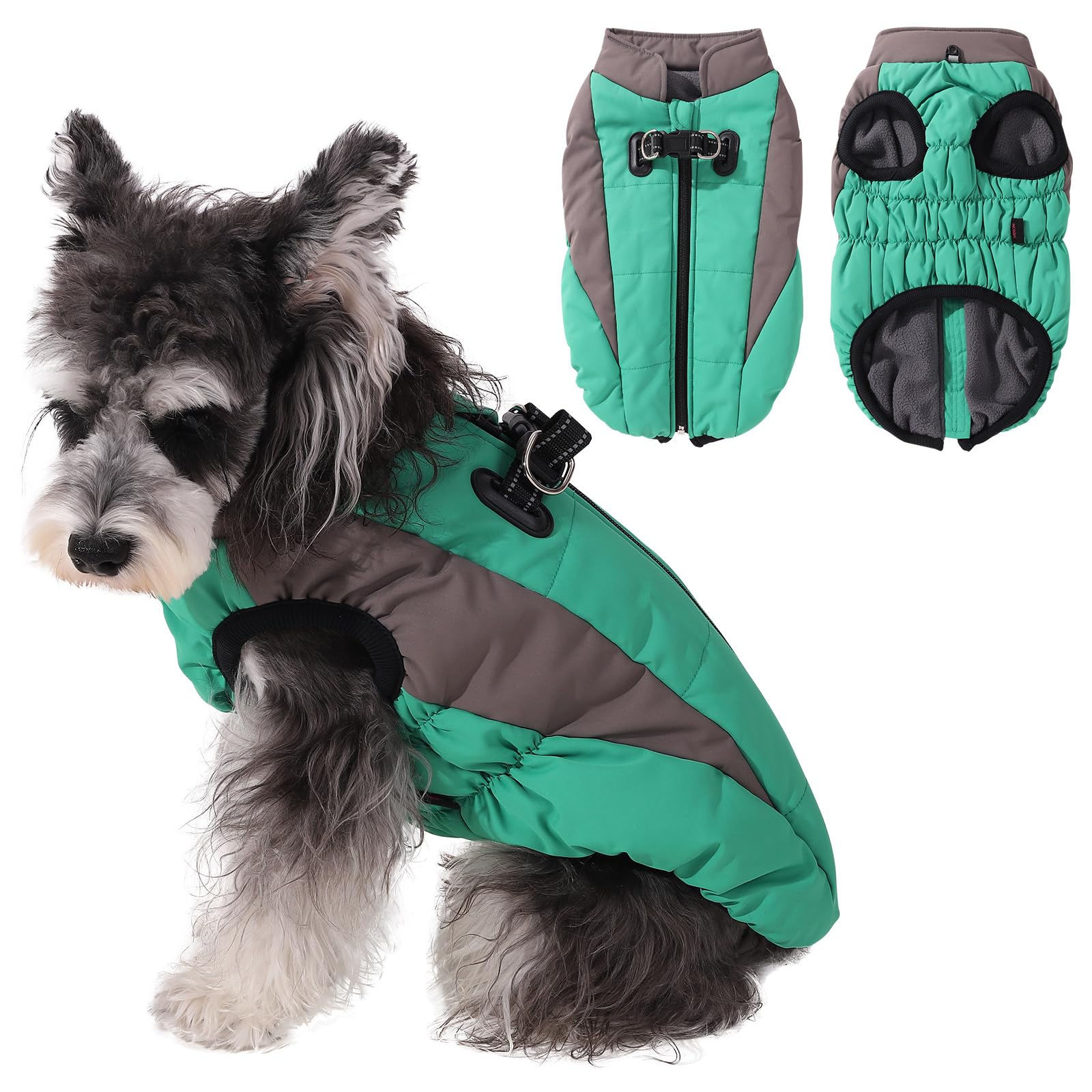 Gyuzh Dog Coat with Harness Dog Coat Winter Dog Jacket Waterproof Dog Coats Dog